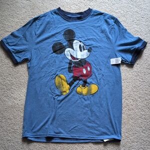 Disney Mickey Mouse Blue Tee with Red and Yellow Accents